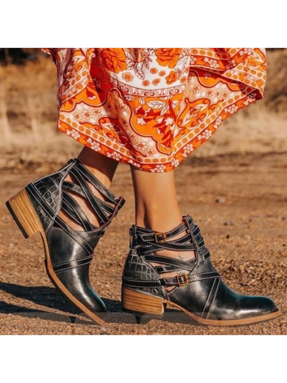 Freebird by Steven Stair Leather Ankle Boots Booties Sz 10 Black Charcoal